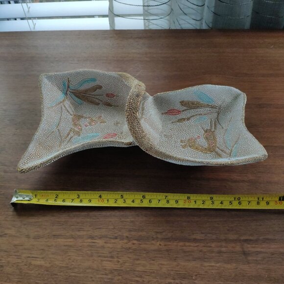 VTG Italian Fratelli Fanciullacci Double Dish with handle Pebble Lava 11.5" - Picture 13 of 16